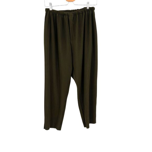Common Market Landon Pants Pleated Drawstring Drop Crotch Olive Green Size Small